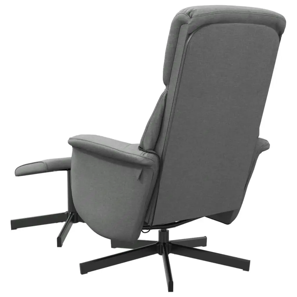 Massage Recliner Chair with Footstool Dark Grey Fabric 356679