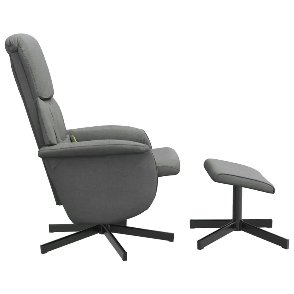 Massage Recliner Chair with Footstool Dark Grey Fabric 356679