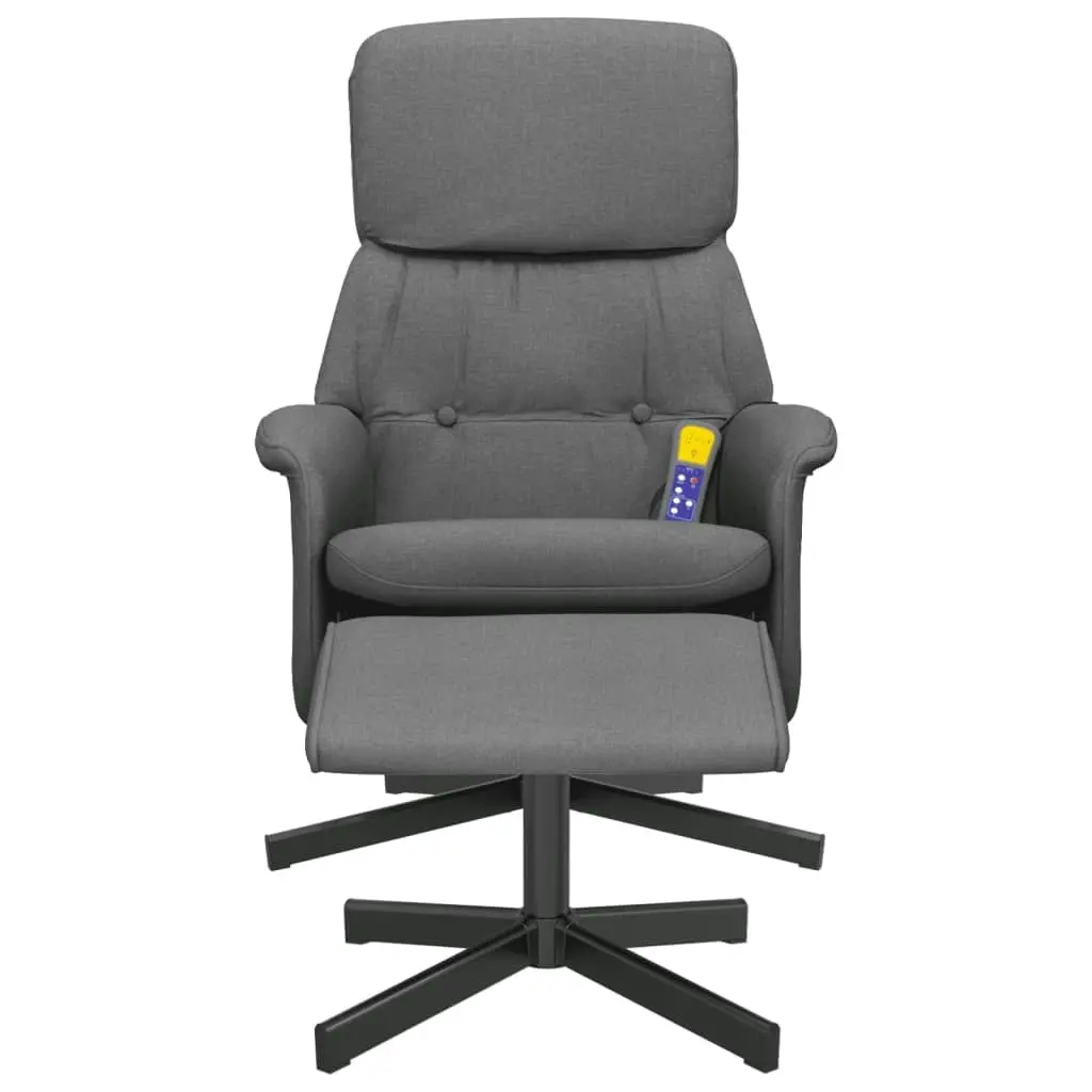 Massage Recliner Chair with Footstool Dark Grey Fabric 356679