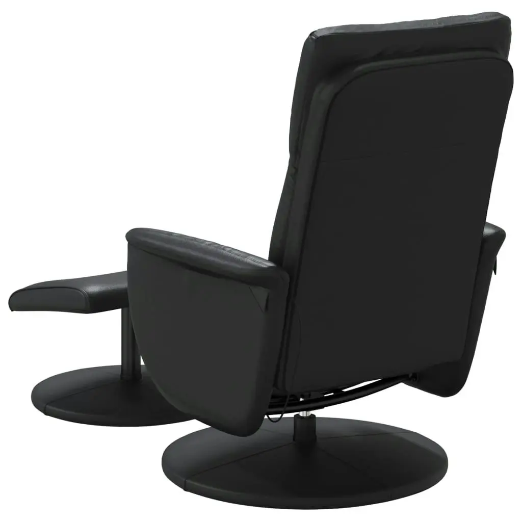 Massage Recliner Chair with Footstool Black Faux Leather 356560