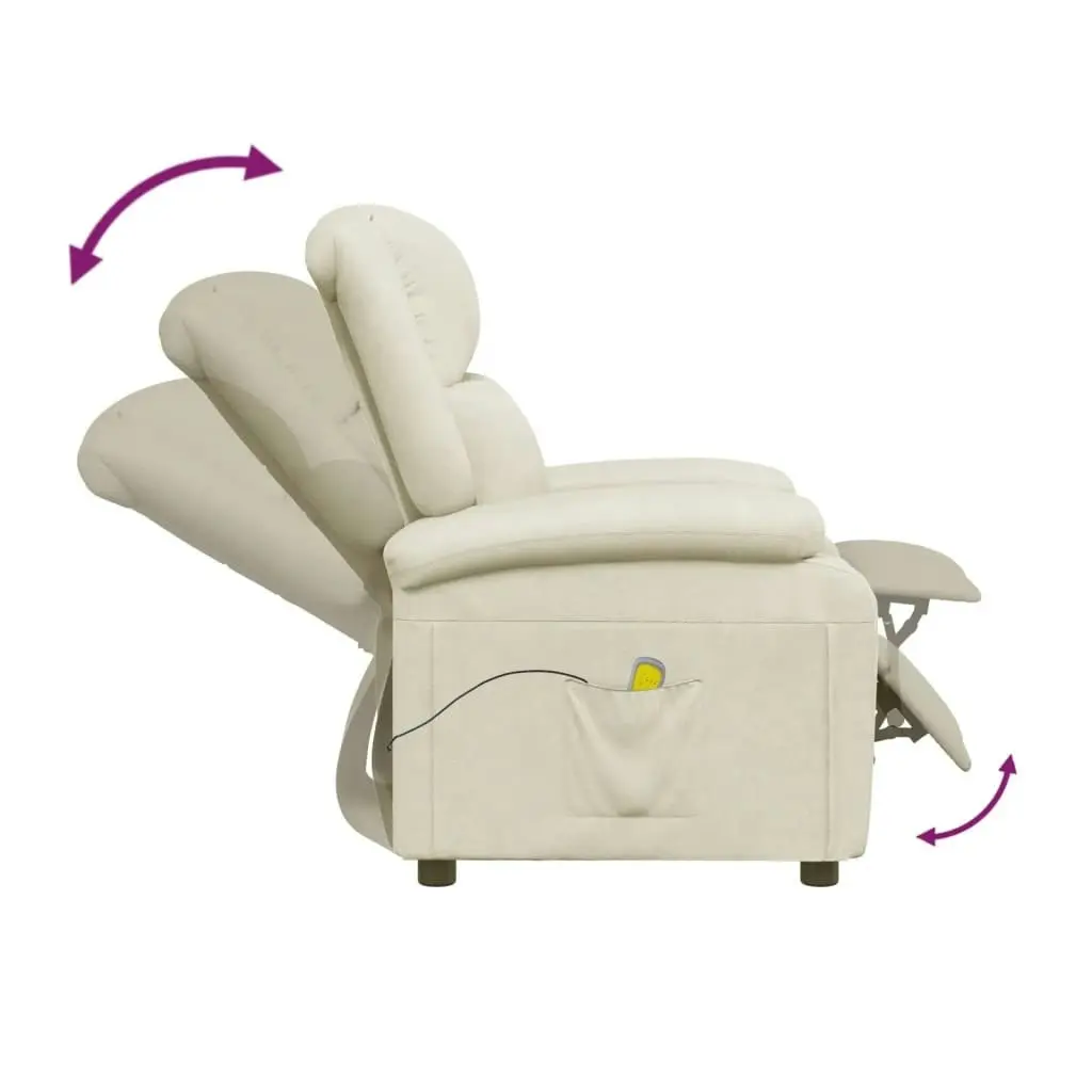 Massage Chair Cream Faux Leather 344182