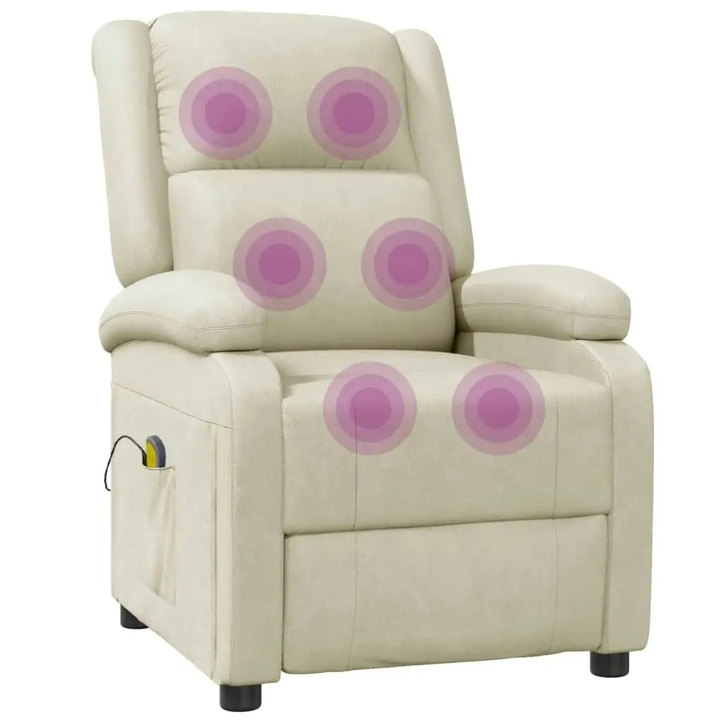 Massage Chair Cream Faux Leather 344182