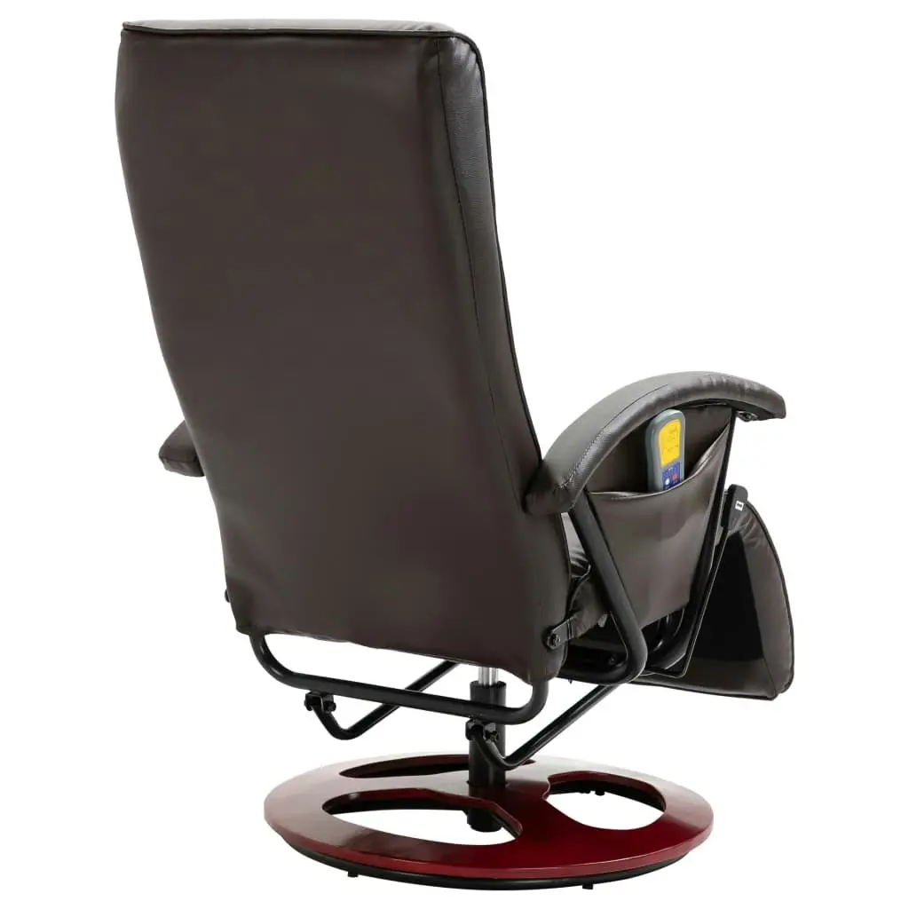 Massage Chair Brown Faux Leather 248456