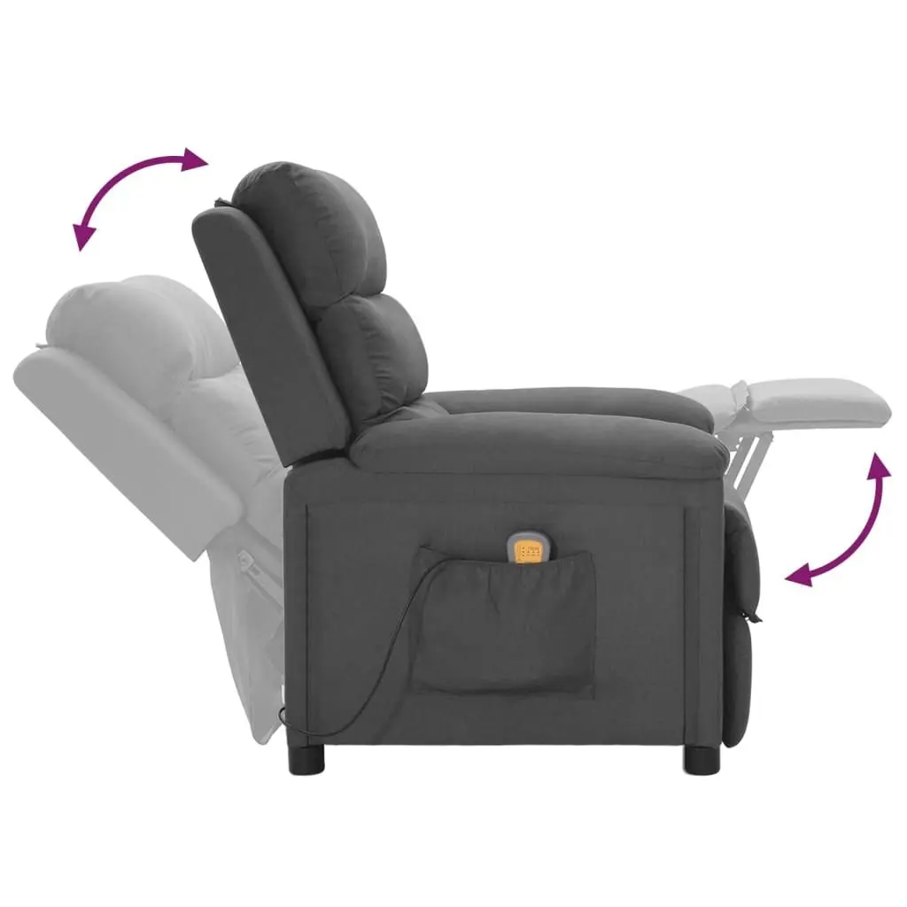 Massage Chair Dark Grey Fabric 342352