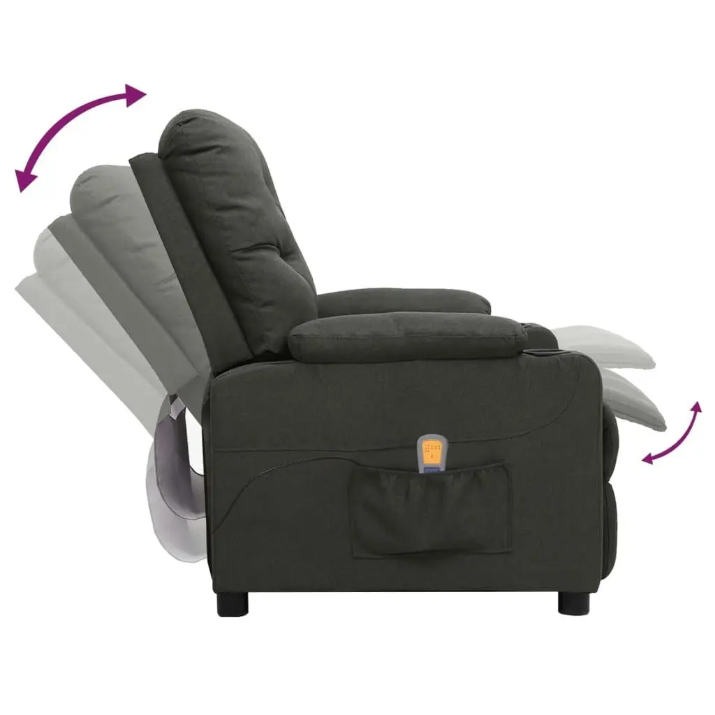 Massage Chair Dark Grey Fabric 339113