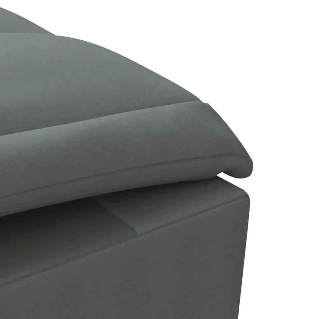 Massage Chaise Lounge with Bolster Dark Grey Fabric 379444