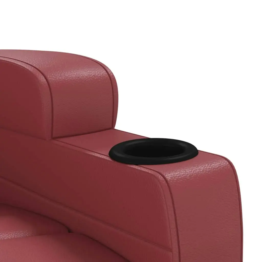 Massage Chair Wine Red Faux Leather 342716