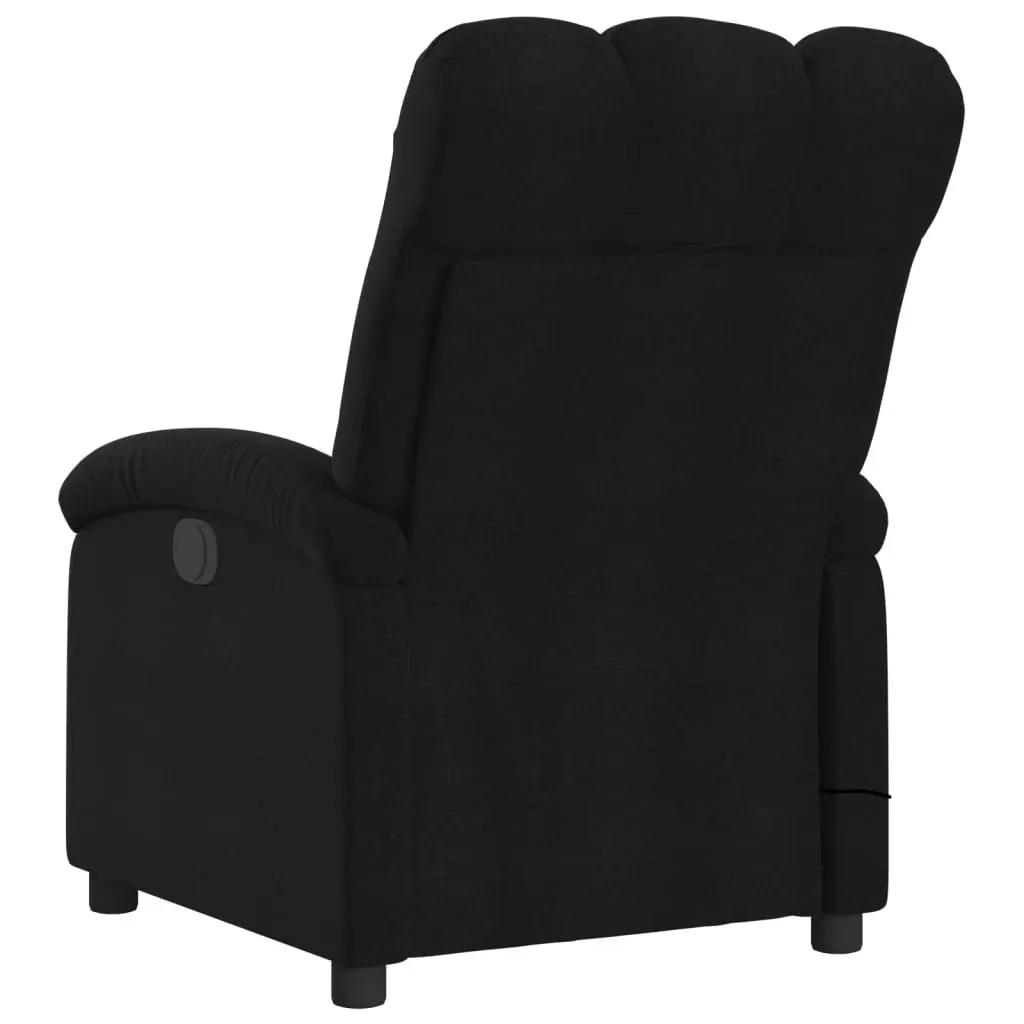 Massage Recliner Chair Black Fabric 3205386