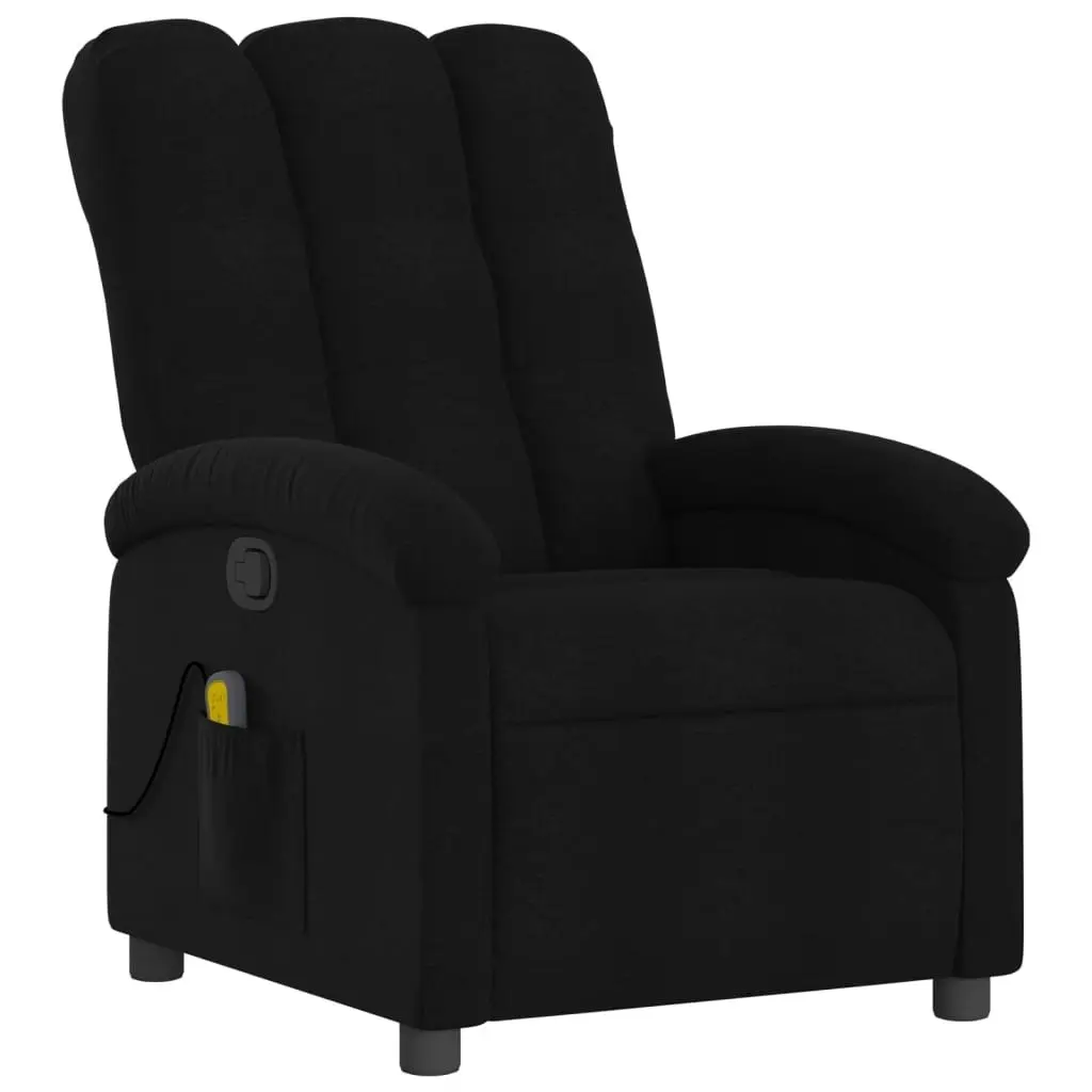 Massage Recliner Chair Black Fabric 3205386