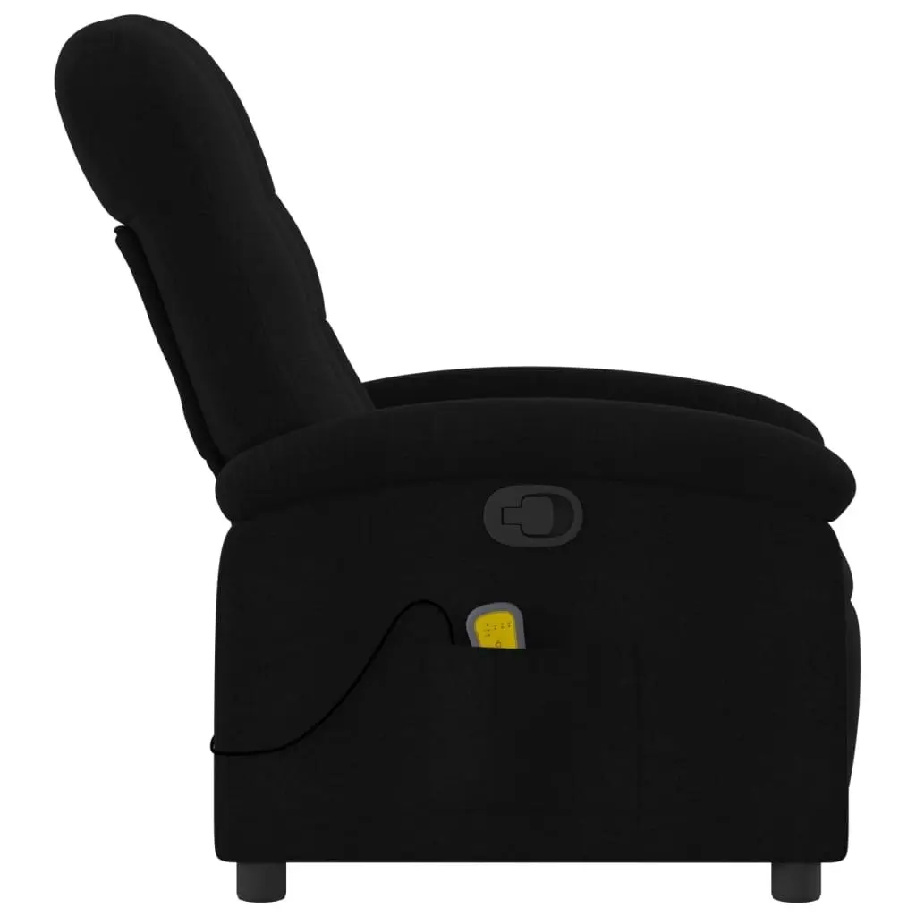 Massage Recliner Chair Black Fabric 3205386