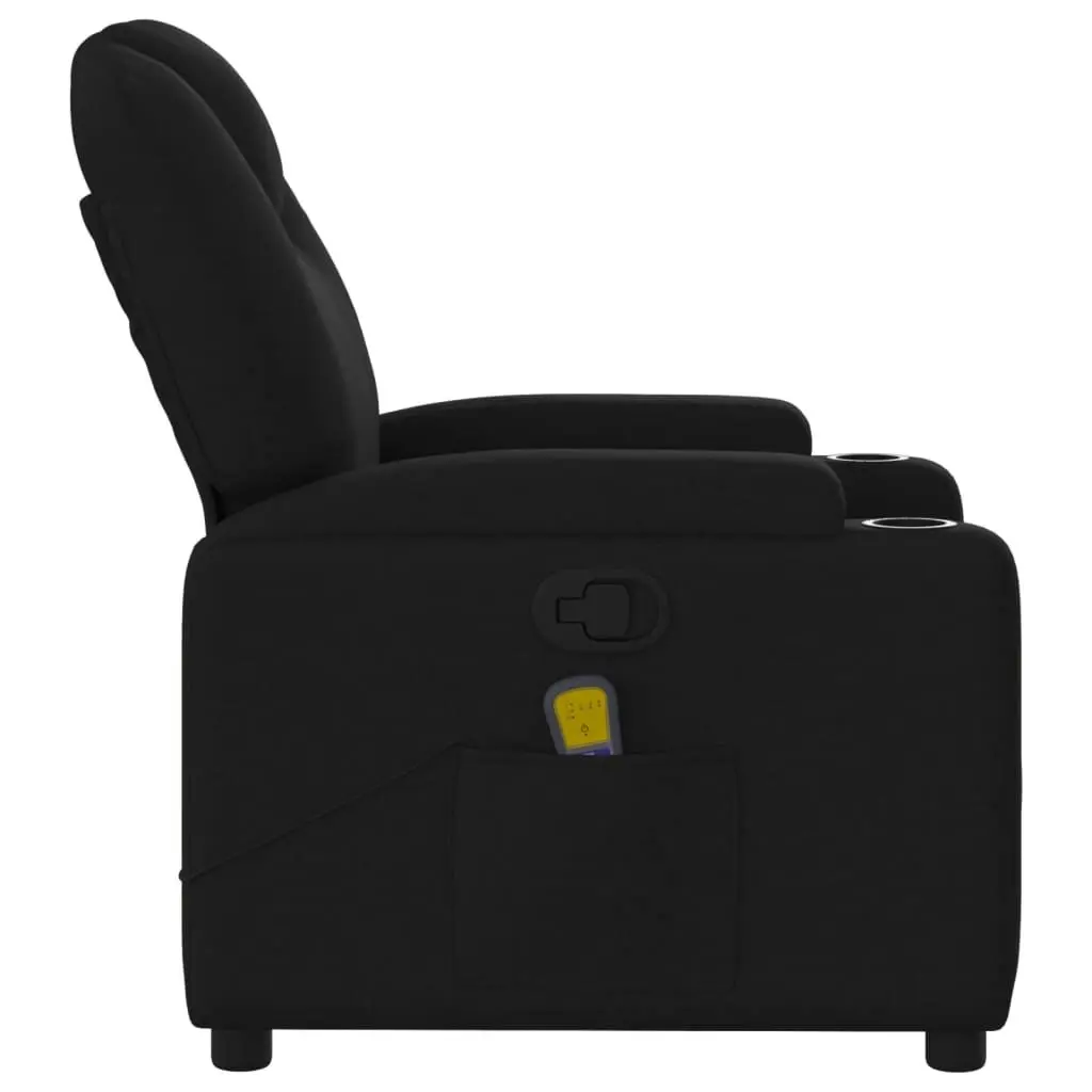 Massage Recliner Chair Black Fabric 372379