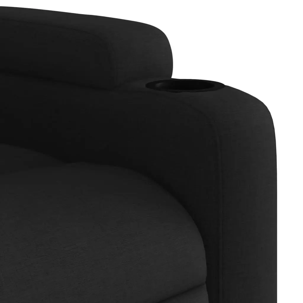 Massage Recliner Chair Black Fabric 372379