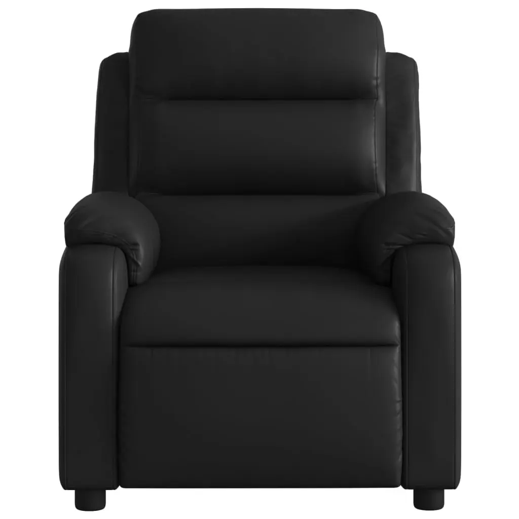 Massage Recliner Chair Black Faux Leather 3205744