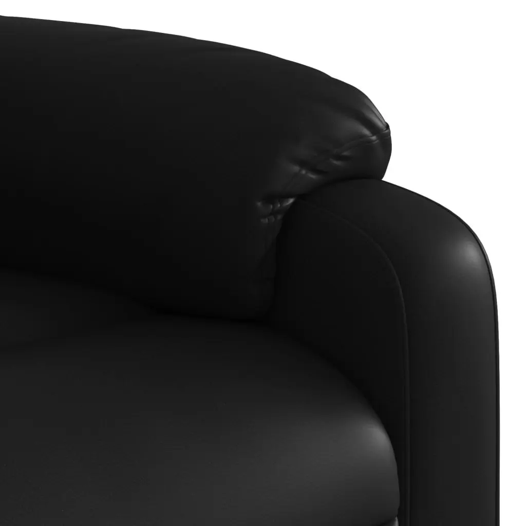 Massage Recliner Chair Black Faux Leather 3205744