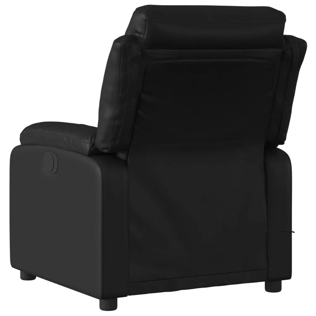 Massage Recliner Chair Black Faux Leather 3205744