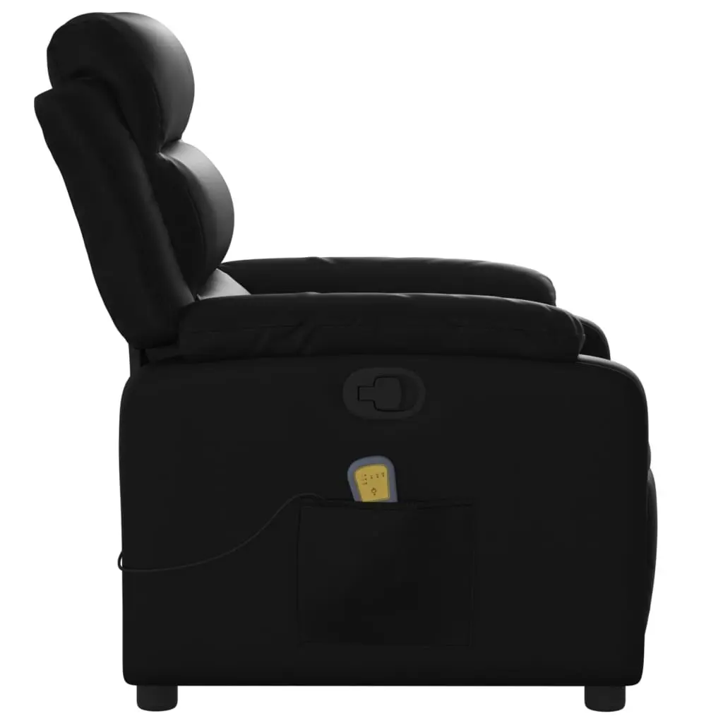 Massage Recliner Chair Black Faux Leather 3205744