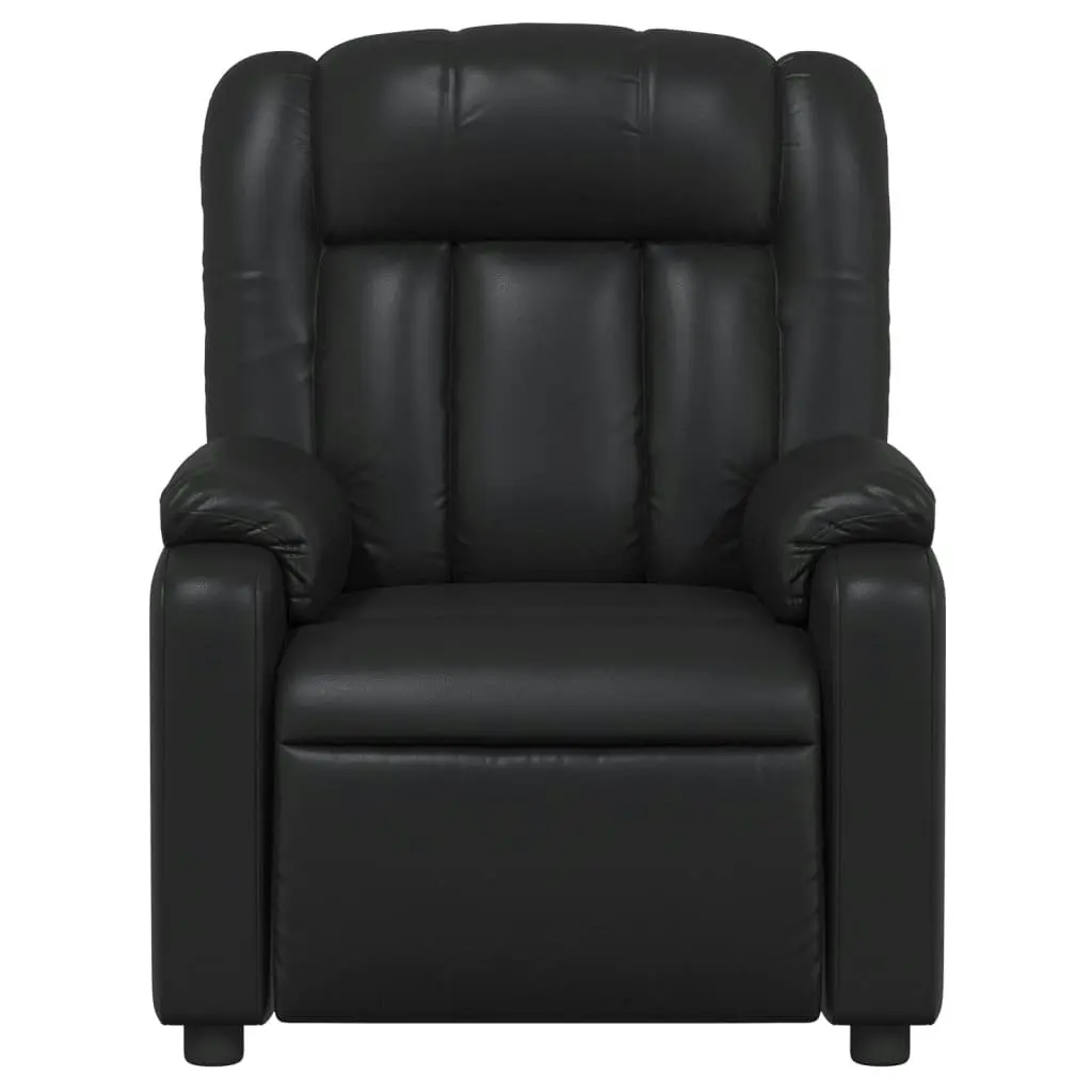 Massage Recliner Chair Black Faux Leather 373567