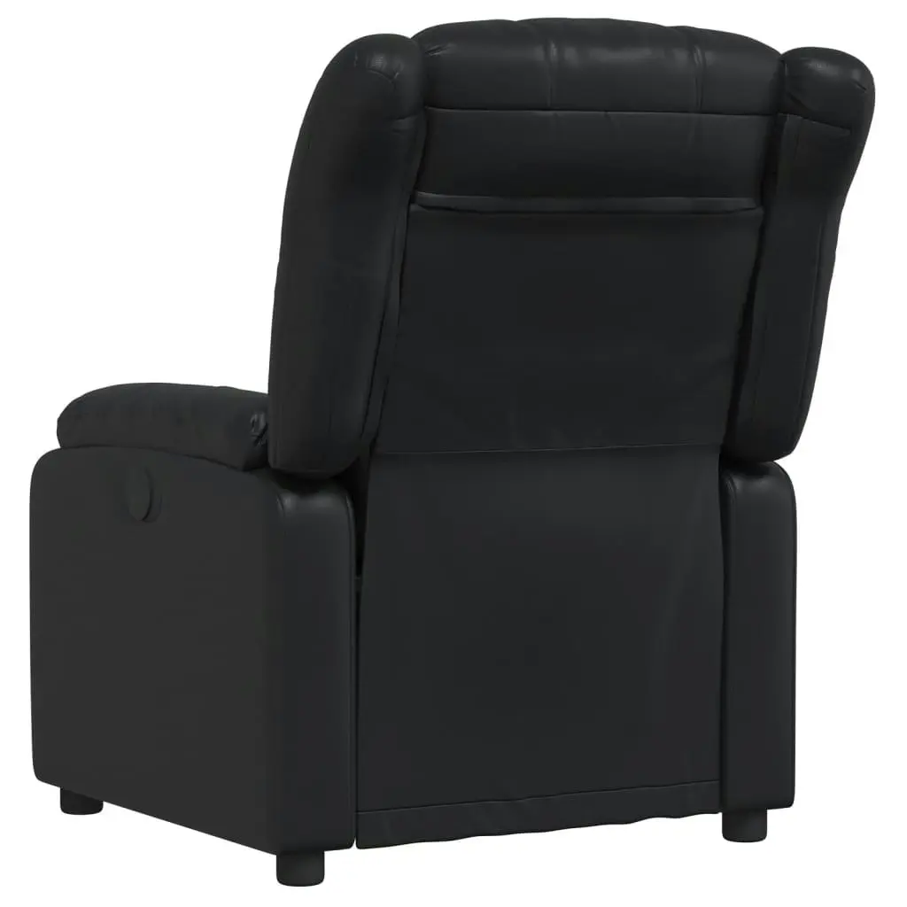 Massage Recliner Chair Black Faux Leather 373567