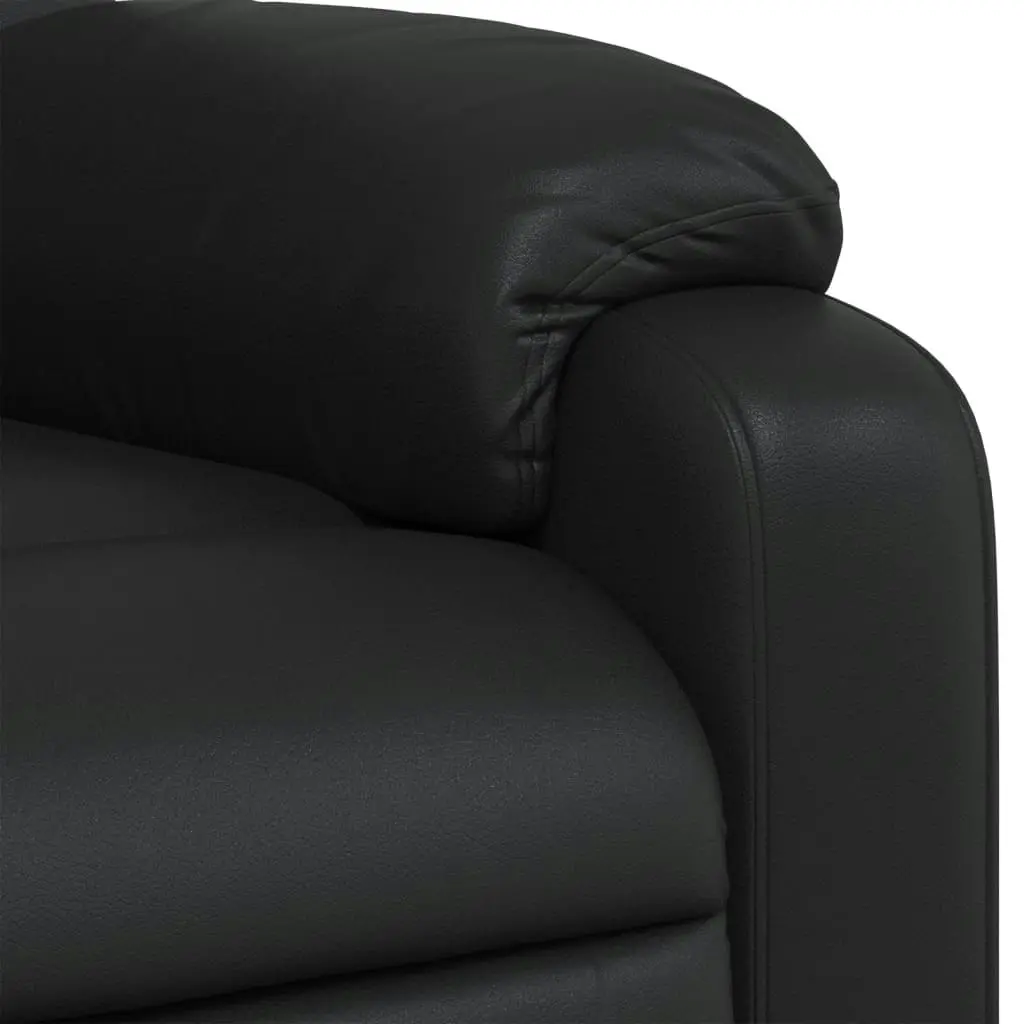 Massage Recliner Chair Black Faux Leather 373567