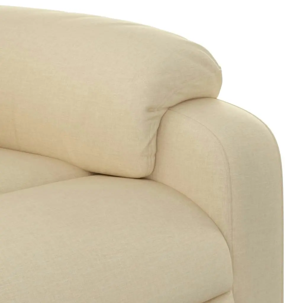 Massage Recliner Chair Cream Fabric 373431