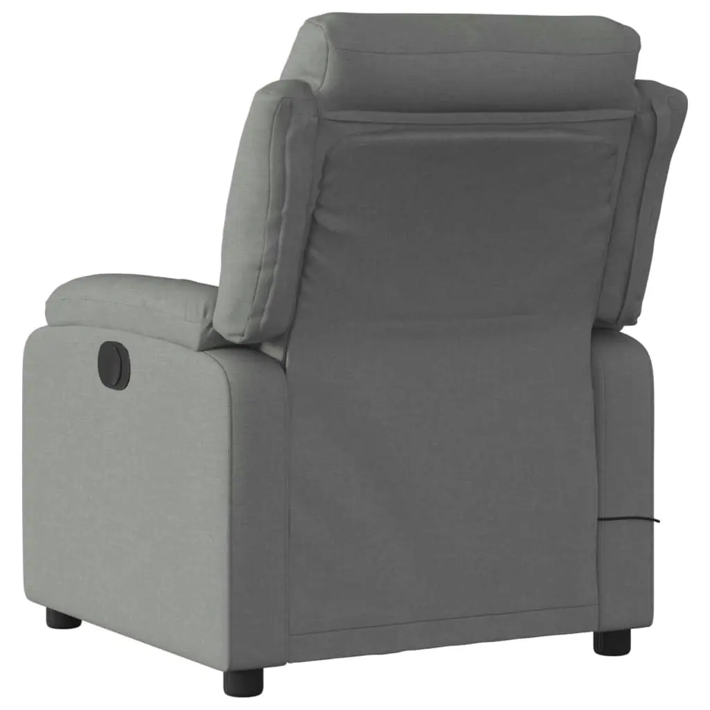 Massage Recliner Chair Dark Grey Fabric 3205724