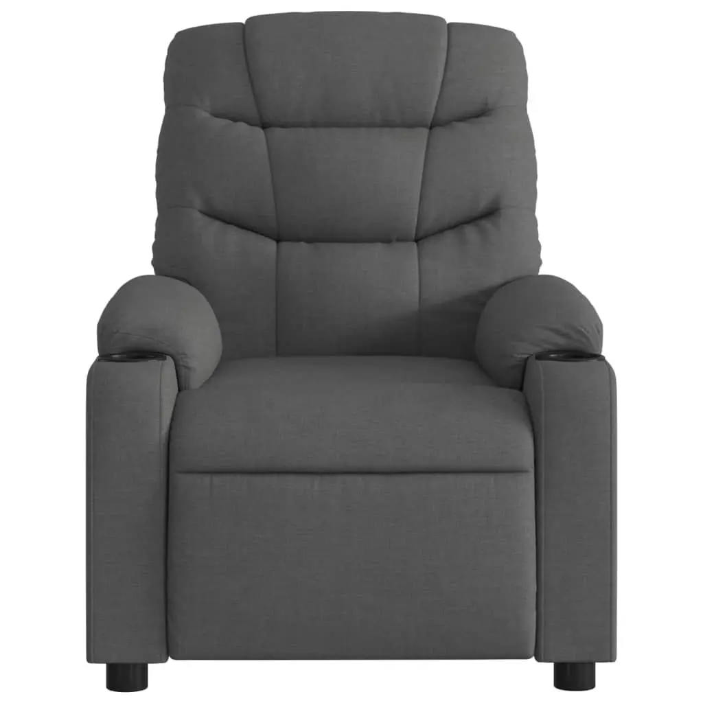 Massage Recliner Chair Dark Grey Fabric 3206852