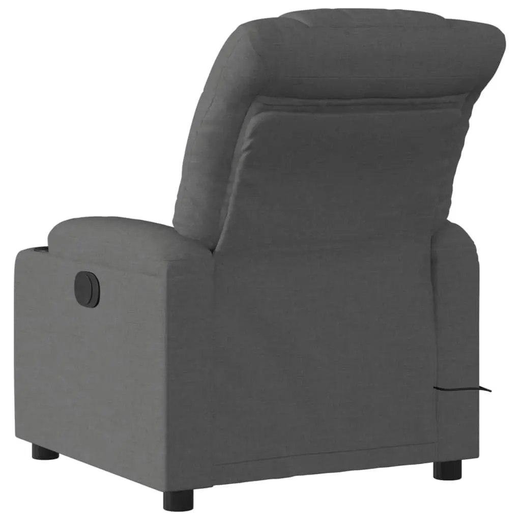 Massage Recliner Chair Dark Grey Fabric 3206852