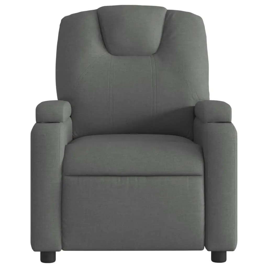 Massage Recliner Chair Dark Grey Fabric 372378