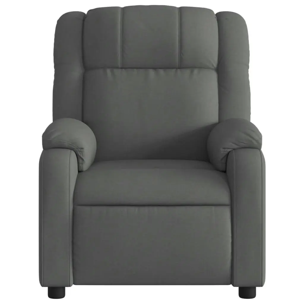 Massage Recliner Chair Dark Grey Fabric 373549