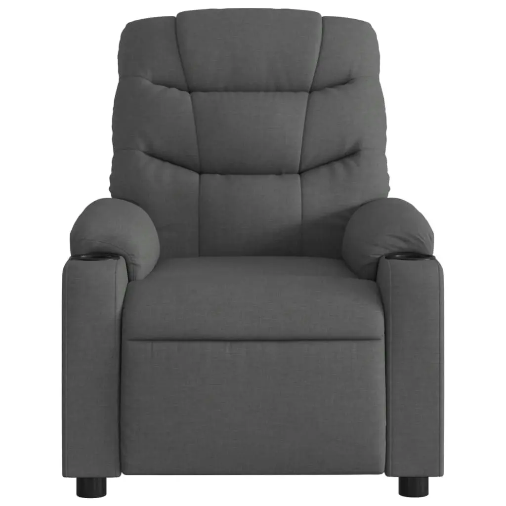 Massage Recliner Chair Dark Grey Fabric 374157