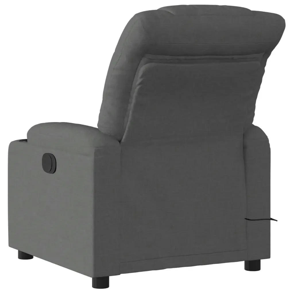 Massage Recliner Chair Dark Grey Fabric 374157