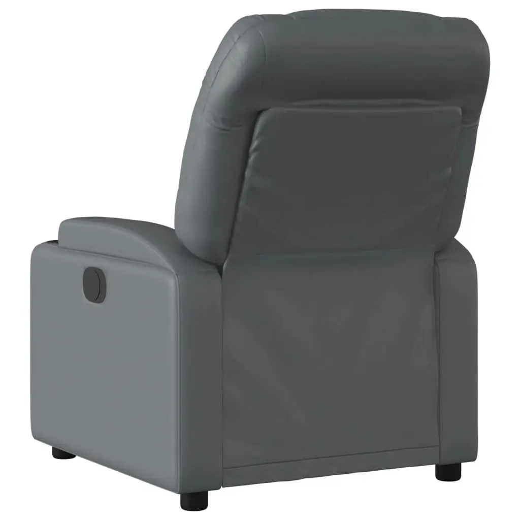 Massage Recliner Chair Grey Faux Leather 372475