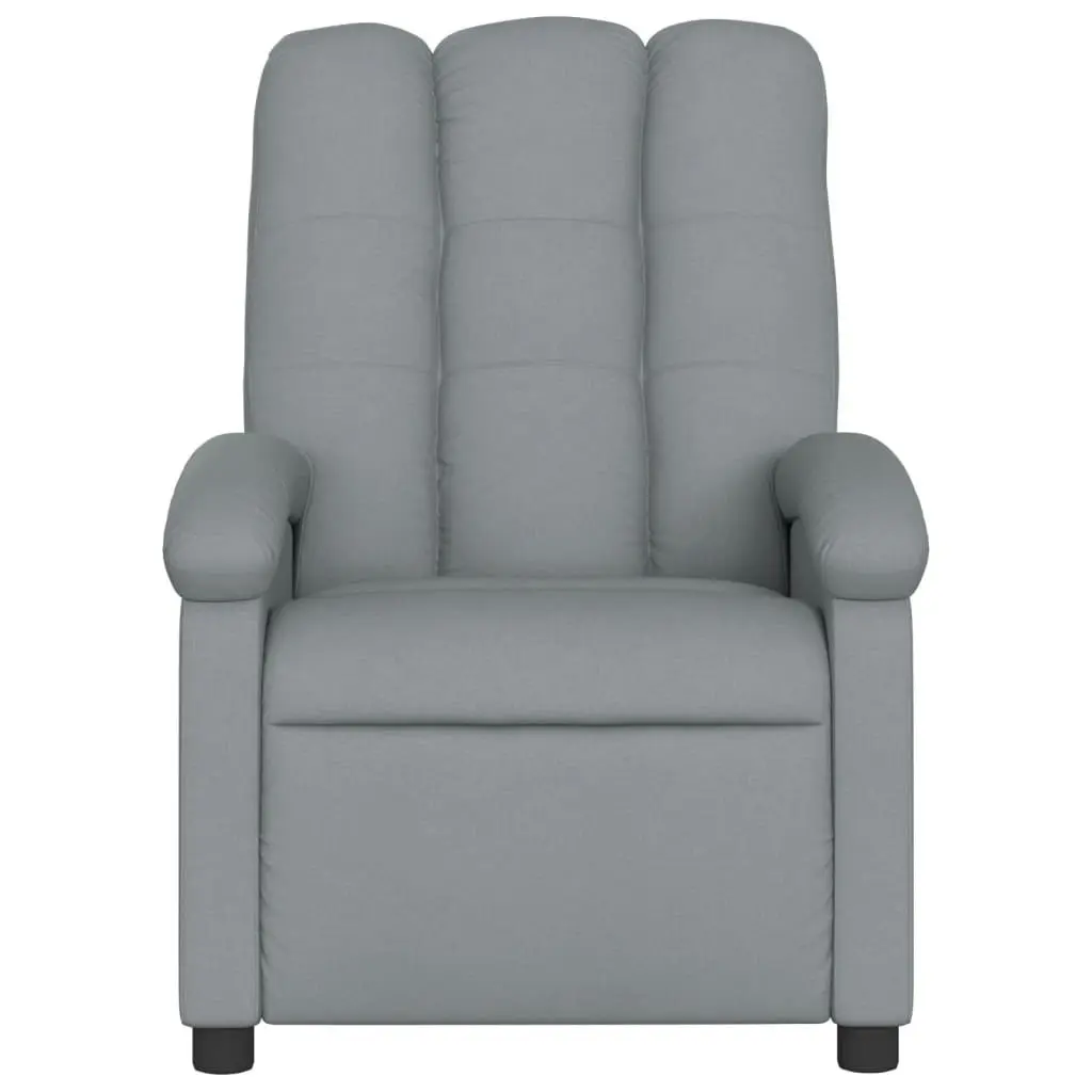 Massage Recliner Chair Light Grey Fabric 371739