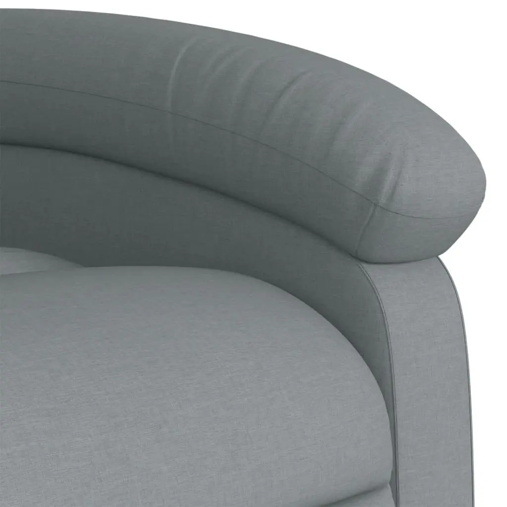 Massage Recliner Chair Light Grey Fabric 371739