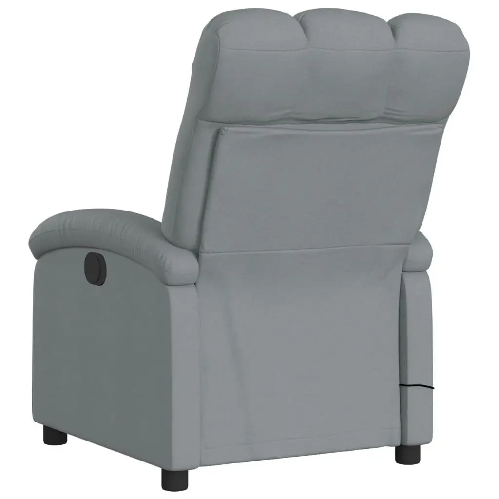 Massage Recliner Chair Light Grey Fabric 371739