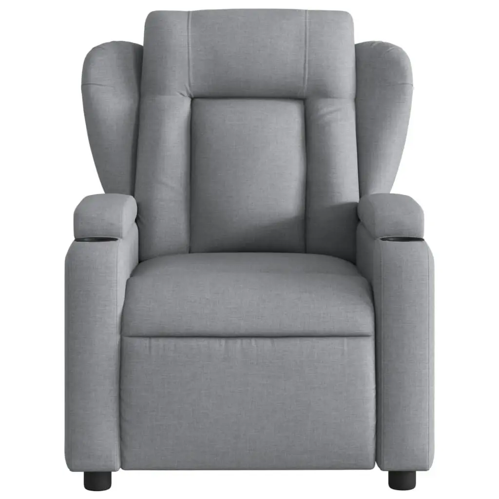 Massage Recliner Chair Light Grey Fabric 372415