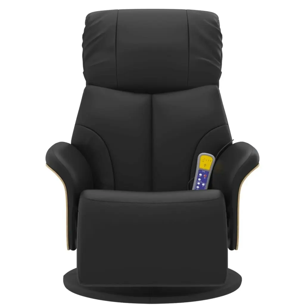 Massage Recliner Chair with Footrest Black Faux Leather 356637