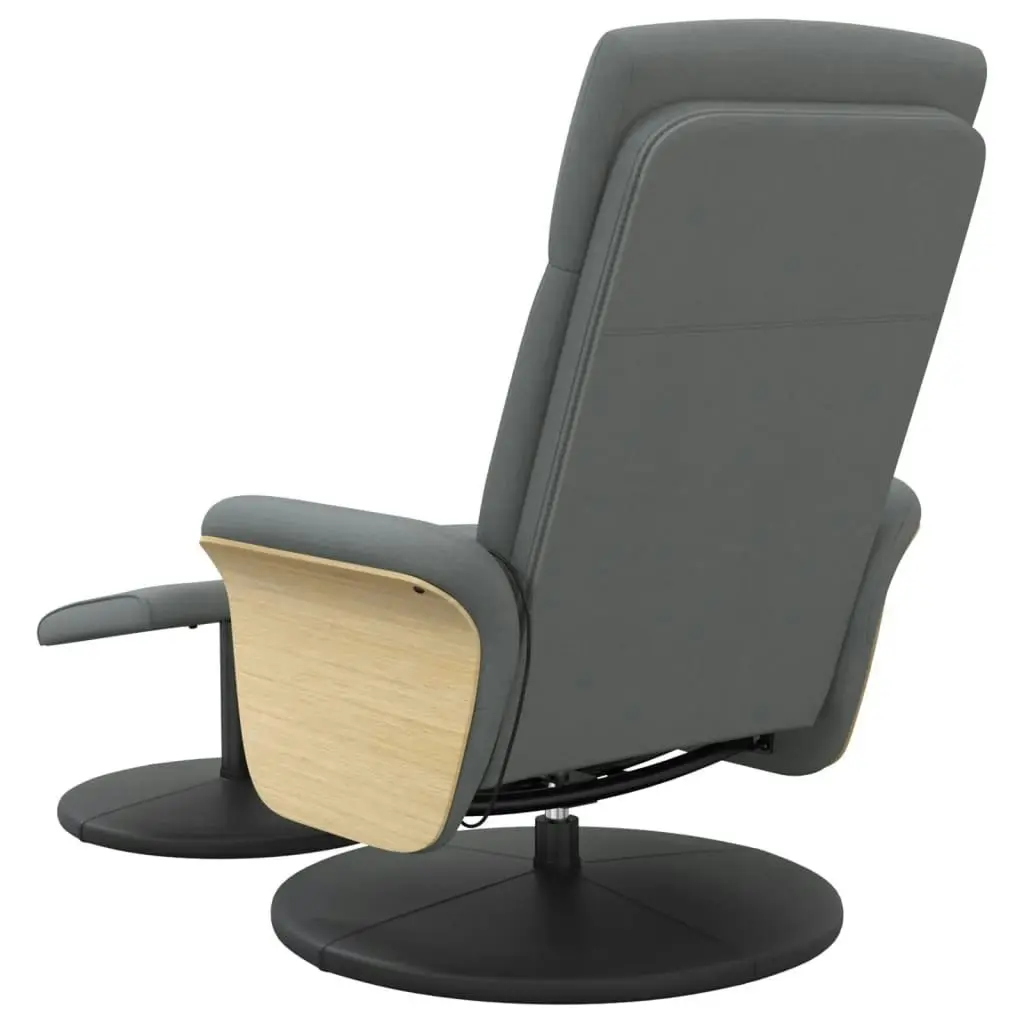 Massage Recliner Chair with Footstool Dark Grey Fabric 356543