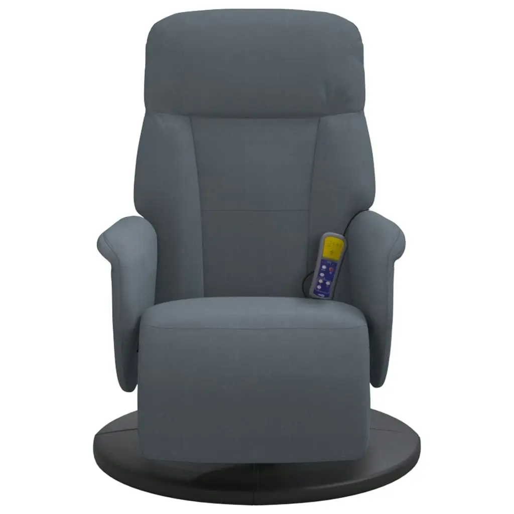 Massage Recliner Chair with Footrest Dark Grey Velvet 356694