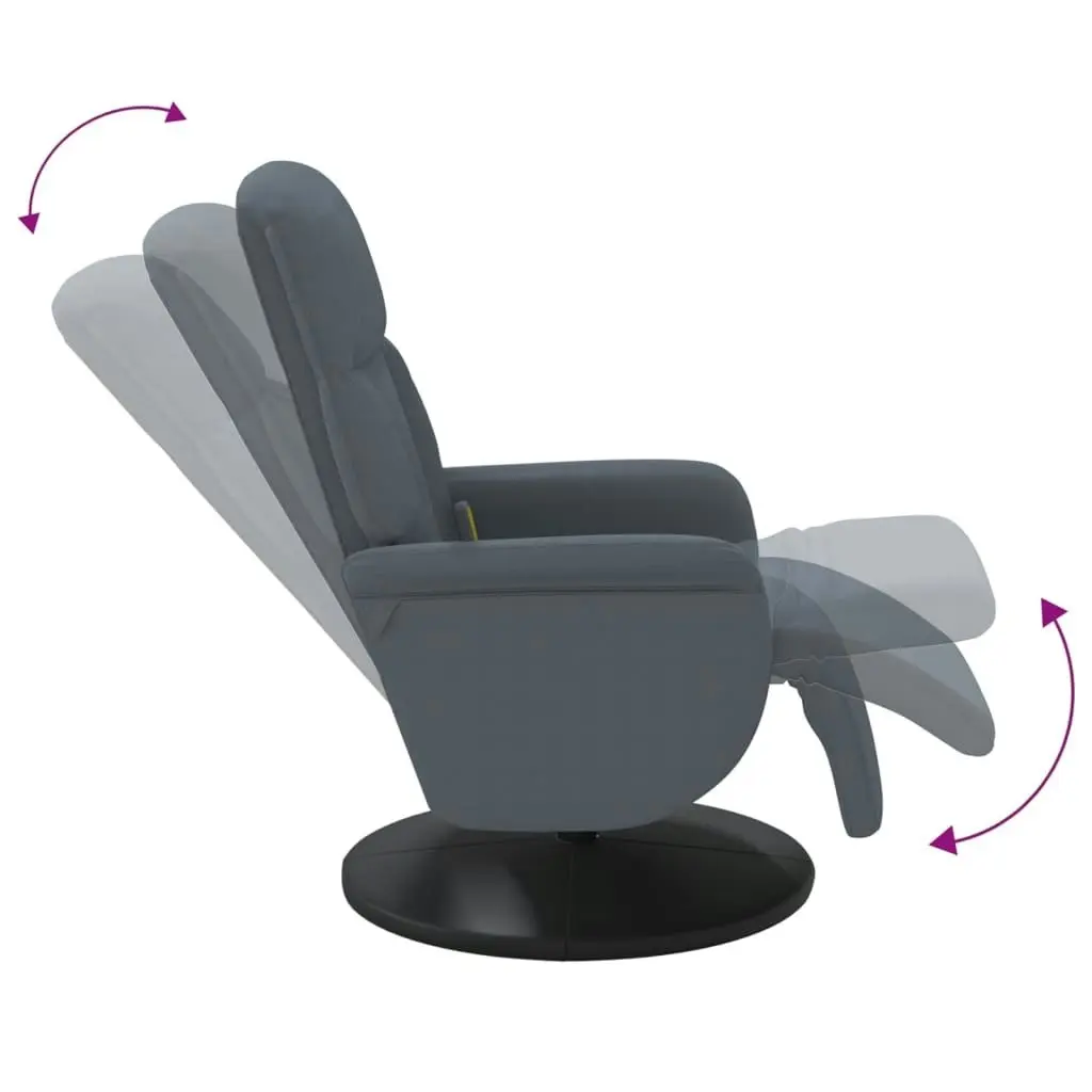 Massage Recliner Chair with Footrest Dark Grey Velvet 356694