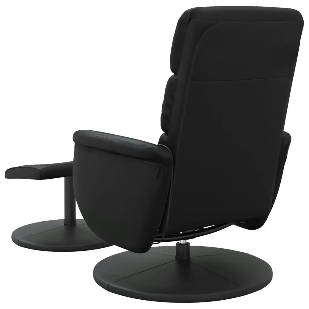 Massage Recliner Chair with Footstool Black Faux Leather 356729