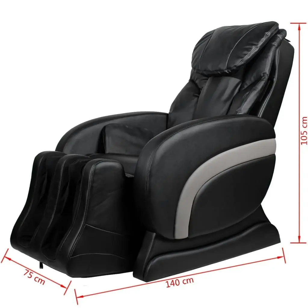 Massage Chair Black Faux Leather 244300