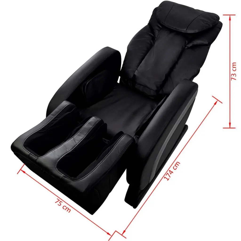 Massage Chair Black Faux Leather 244300