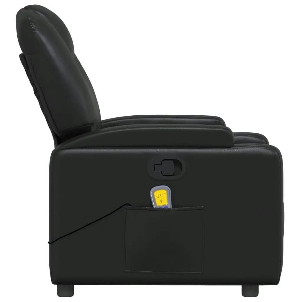 Massage Recliner Chair Black Faux Leather 372396