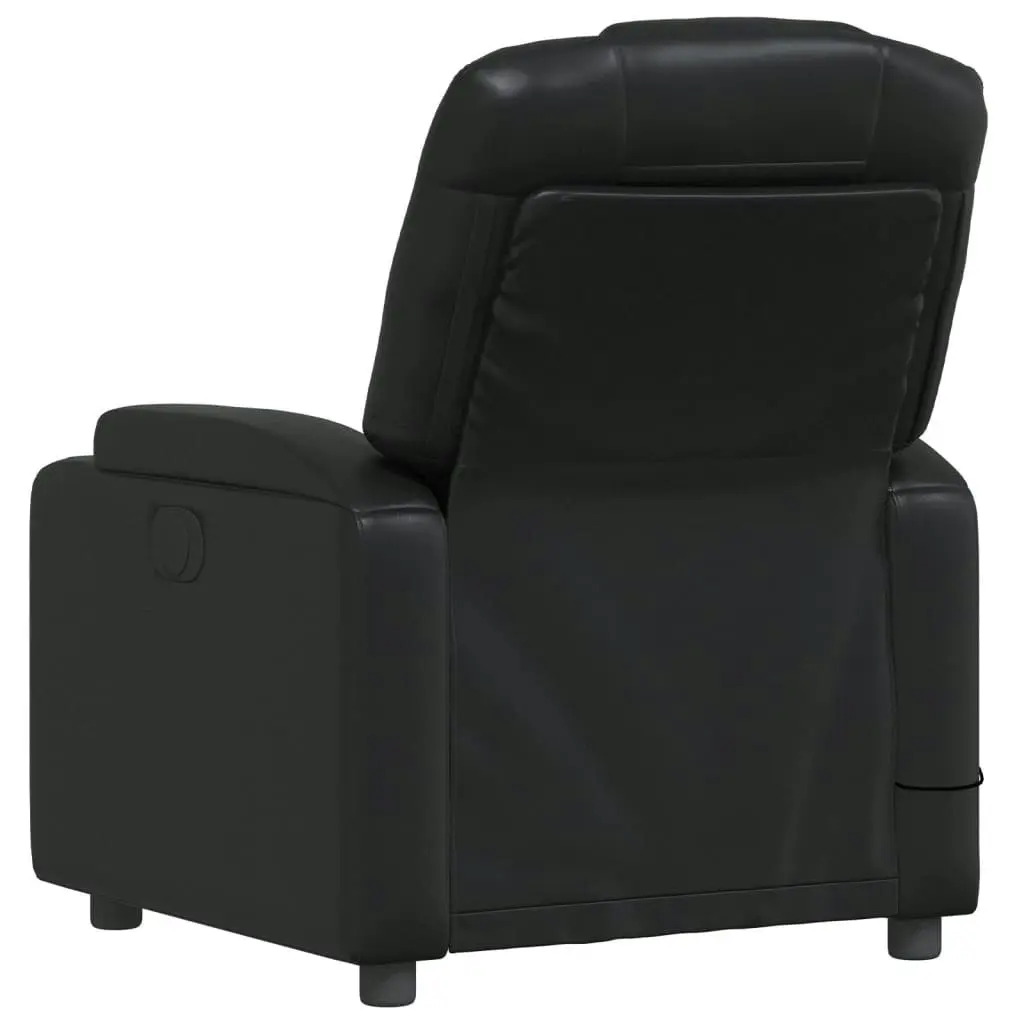 Massage Recliner Chair Black Faux Leather 372396