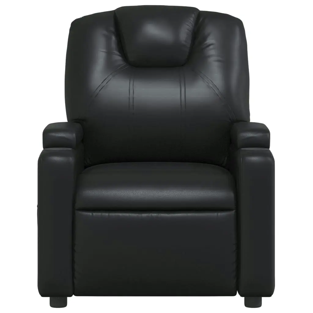 Massage Recliner Chair Black Faux Leather 372396