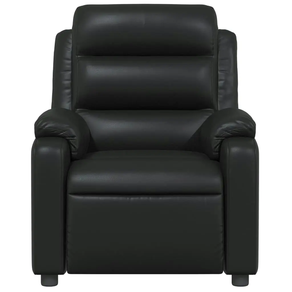 Massage Recliner Chair Black Faux Leather 373493