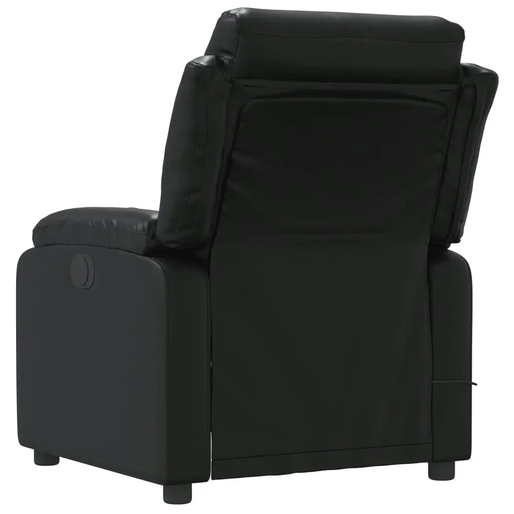 Massage Recliner Chair Black Faux Leather 373493