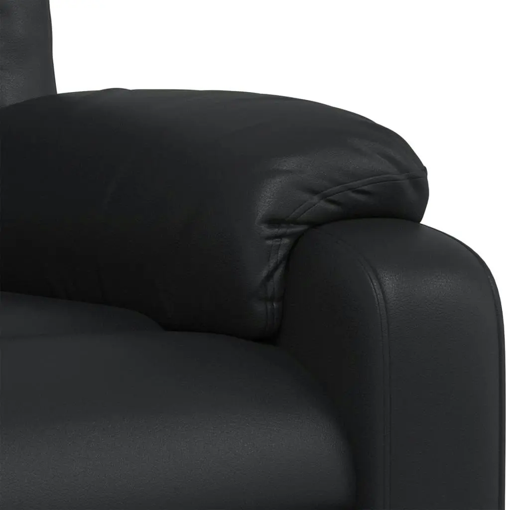 Massage Recliner Chair Black Faux Leather 373493