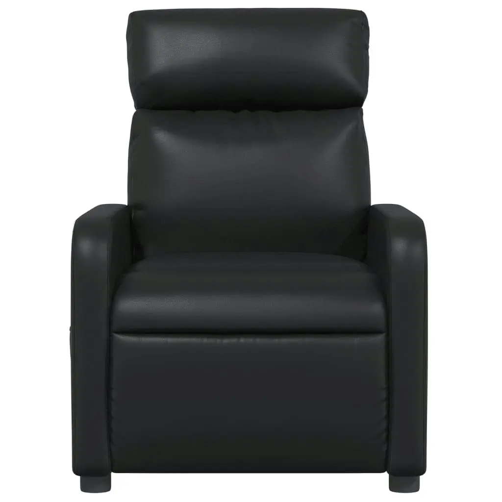 Massage Recliner Chair Black Faux Leather 374190